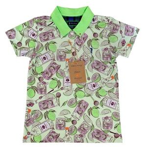 William Murray Golf Lime Green Cocktail Print Polo. New In bag. Large.